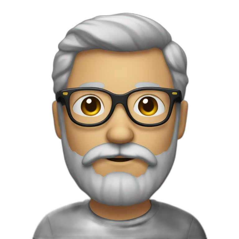 Homme chauve avec de la barbe et une paire de lunettes emoji