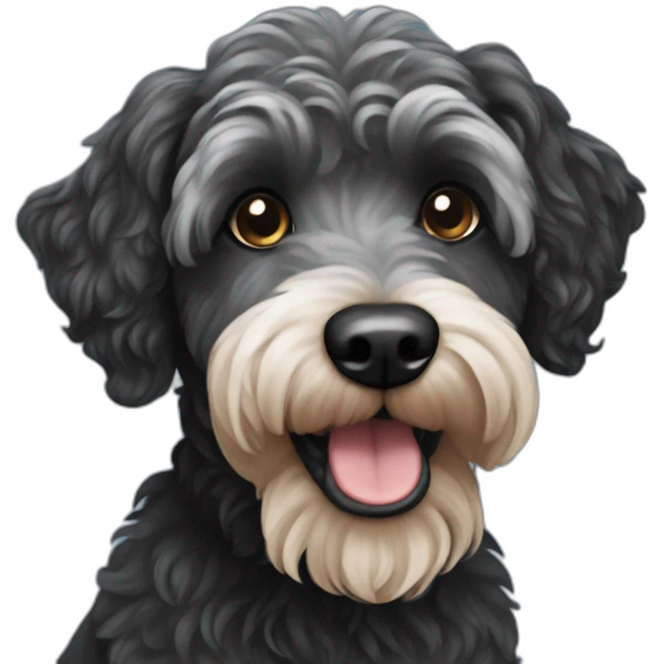 black schnoodle dog emoji
