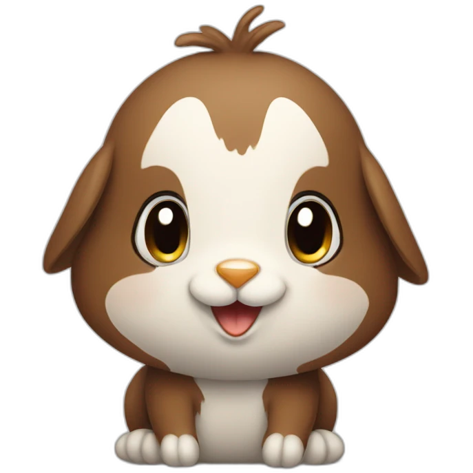 A brown rabbit and penguin mixed emoji