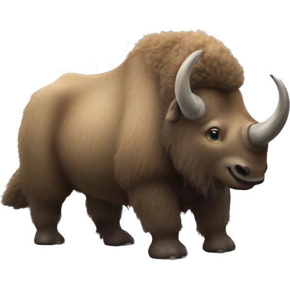 Woolly Rhinoceros Giant nose horn, Full Body emoji