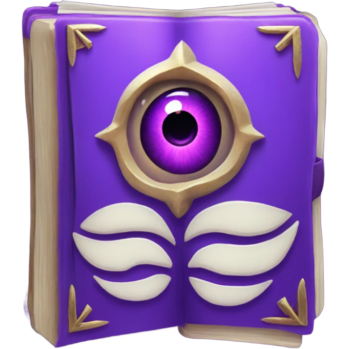 spell book that's purple with evil eye in the middle emoji