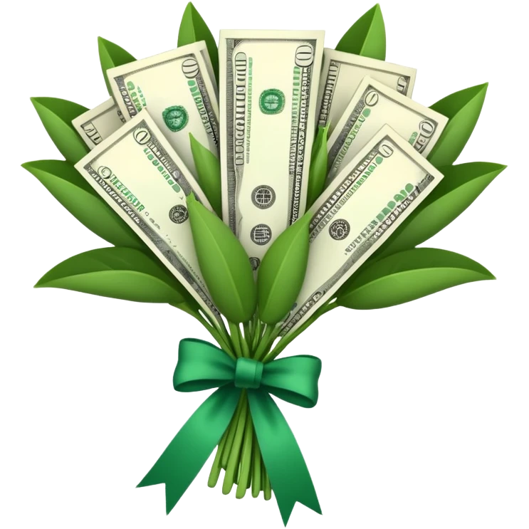 A bouquet of money American dollars  emoji