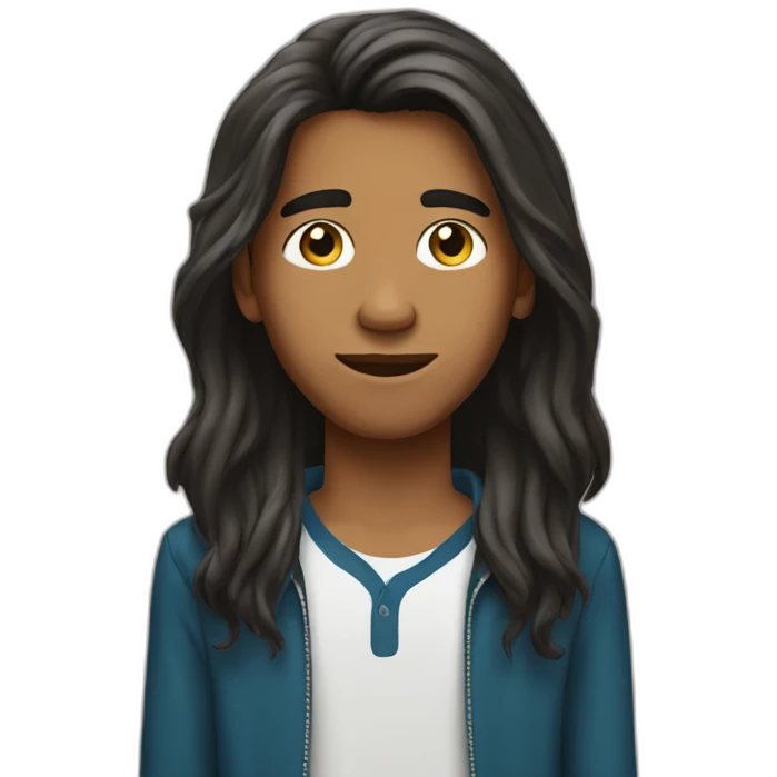 indian american teenager boy long hair emoji