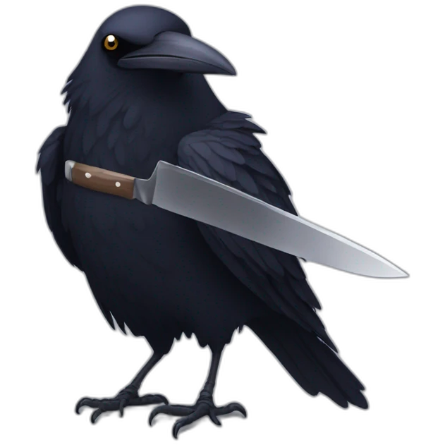 Raven with a knife emoji