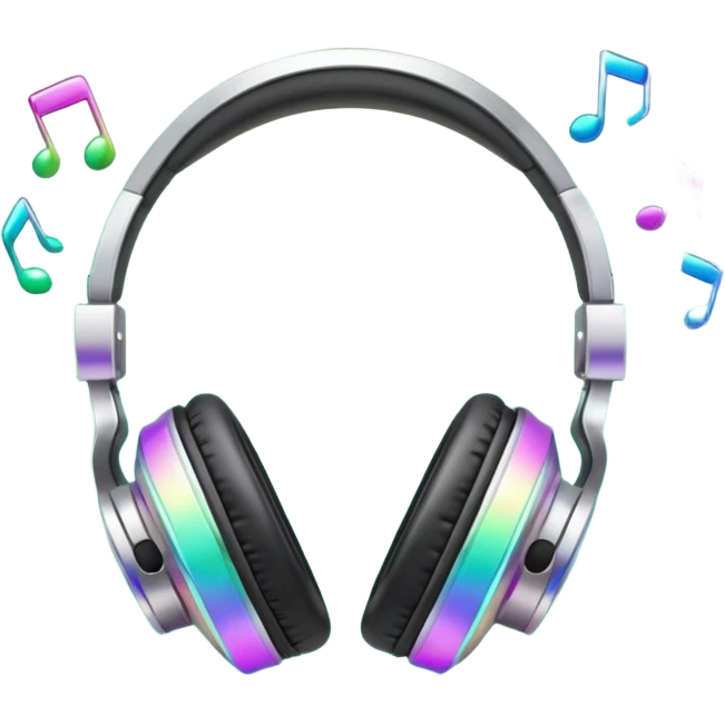 headphones with sparkles and AI letters emoji