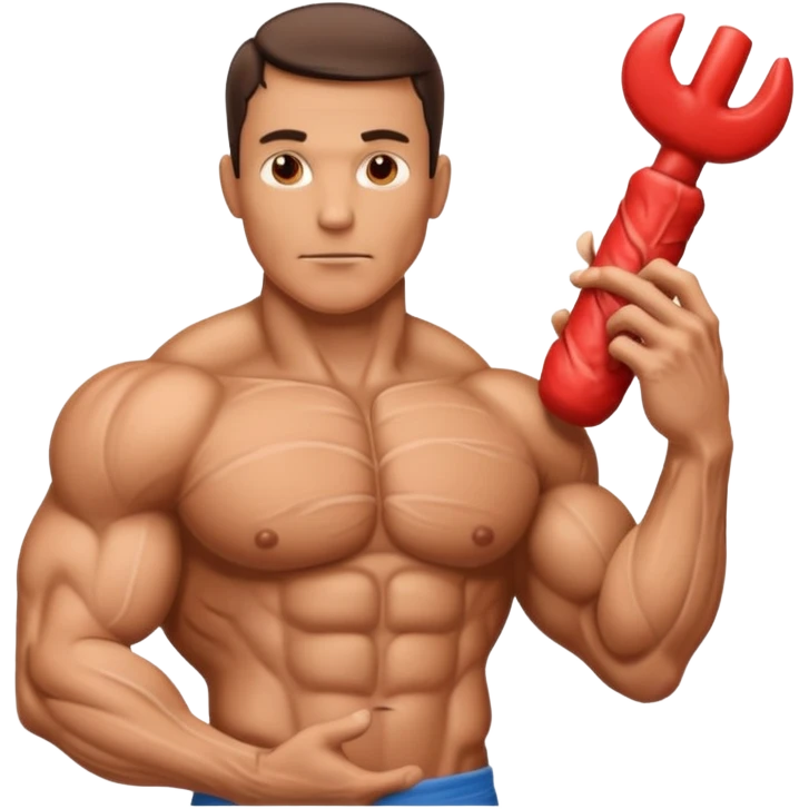 Buff make male with a large penis in hand emoji