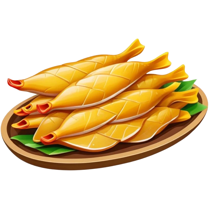 Nanjing Salted Duck sliced pieces with glistening skin, simplified emoji style with bold outlines and bright colors, cartoon style Jiangsu specialty Ya Xue emoji