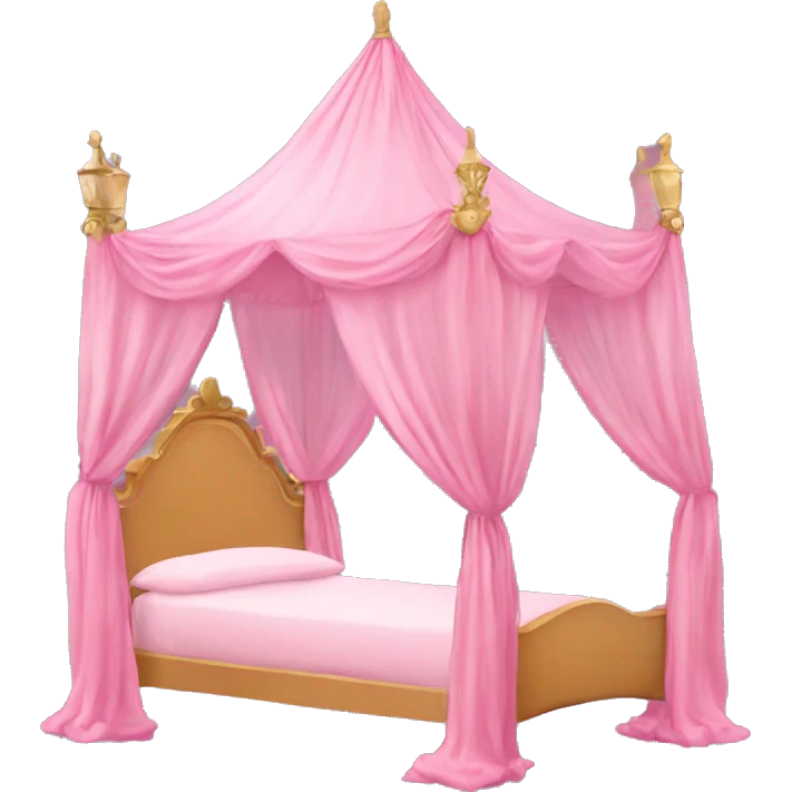 pink royal princess canopy bed emoji