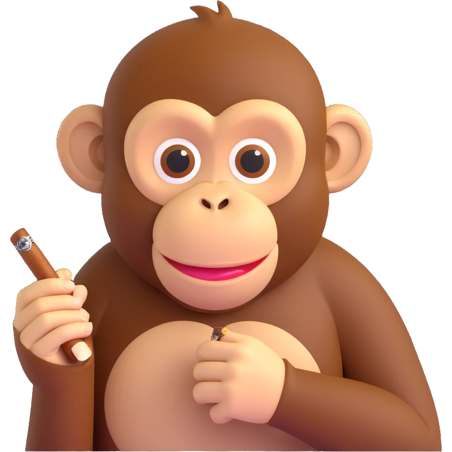monkey with cigar emoji