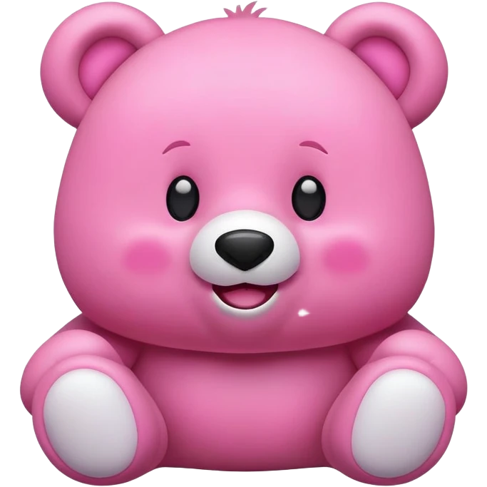 Pink smiley bear emoji