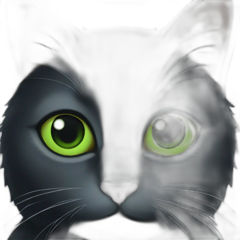 Black cat with green eyes emoji