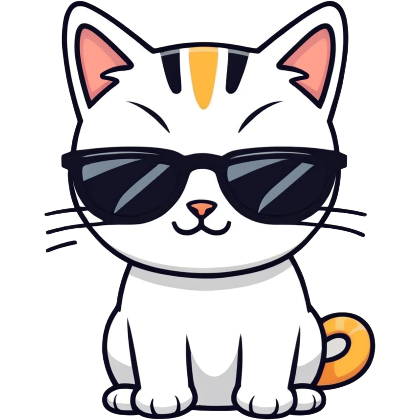 Cat with sunglasses emoji