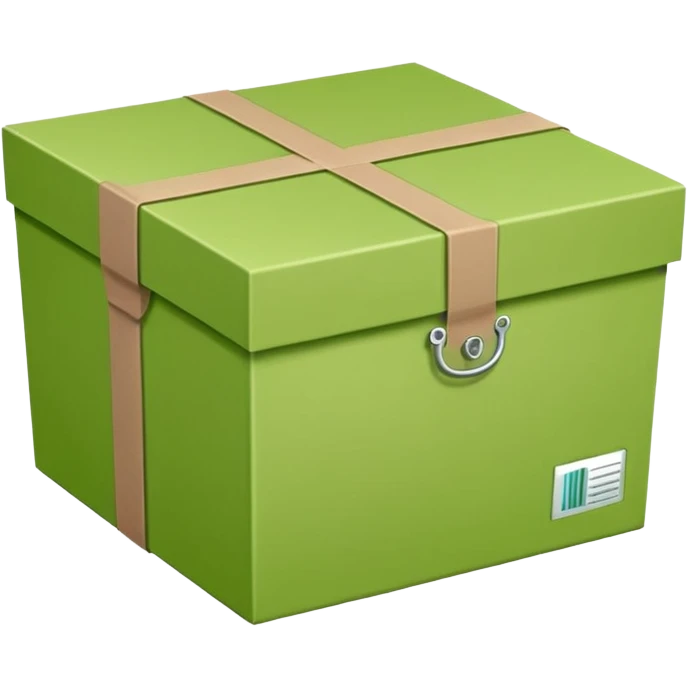 emoji of light green color delivery box  emoji