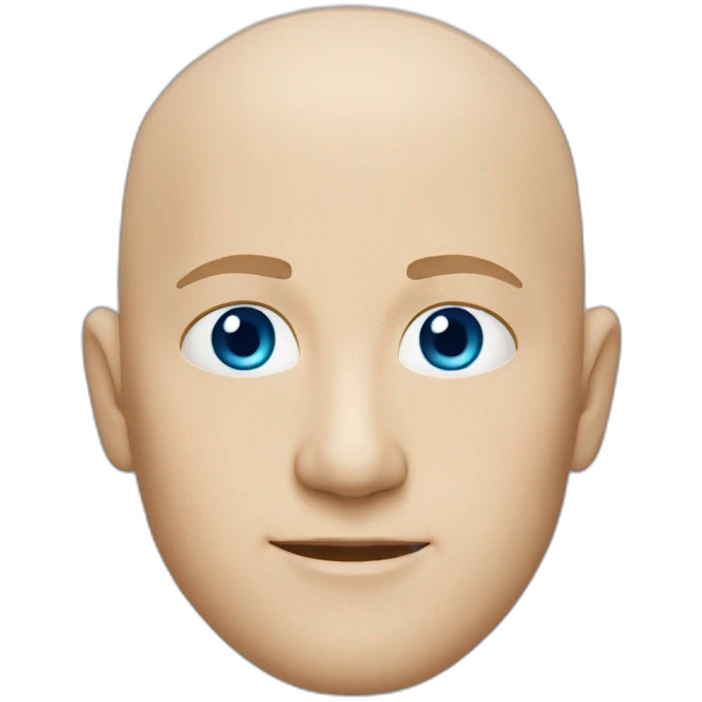white bald man, blue eyes, sharp chin emoji