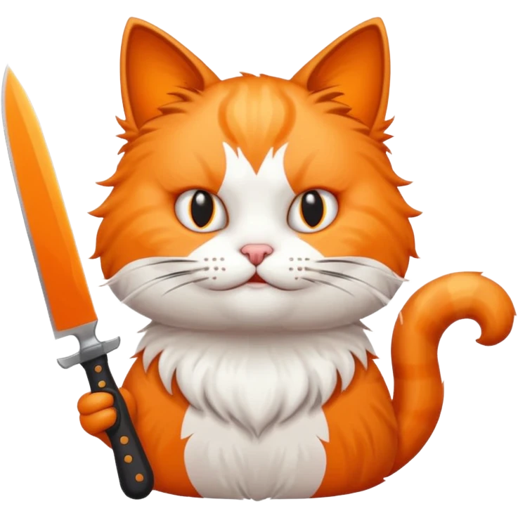 Killer cat with knife emoji