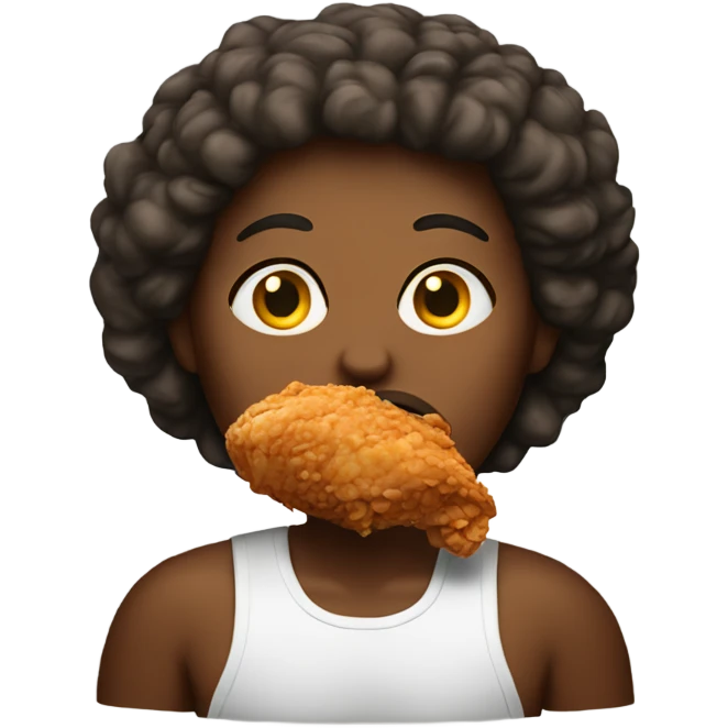 Person eating fried chicken emoji