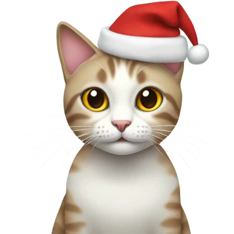 Cat with Christmas greeting emoji