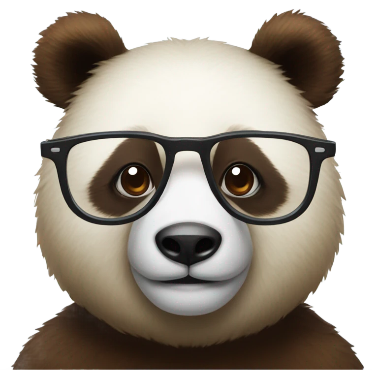 One panda and one brown bear with glasses emoji