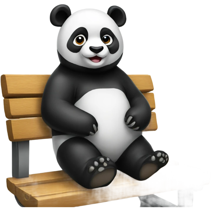 Panda Sitting On Bench emoji