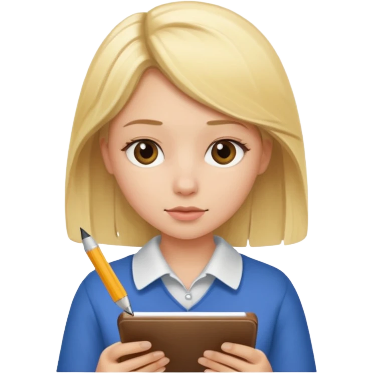 Blonde Girl taking notes  emoji