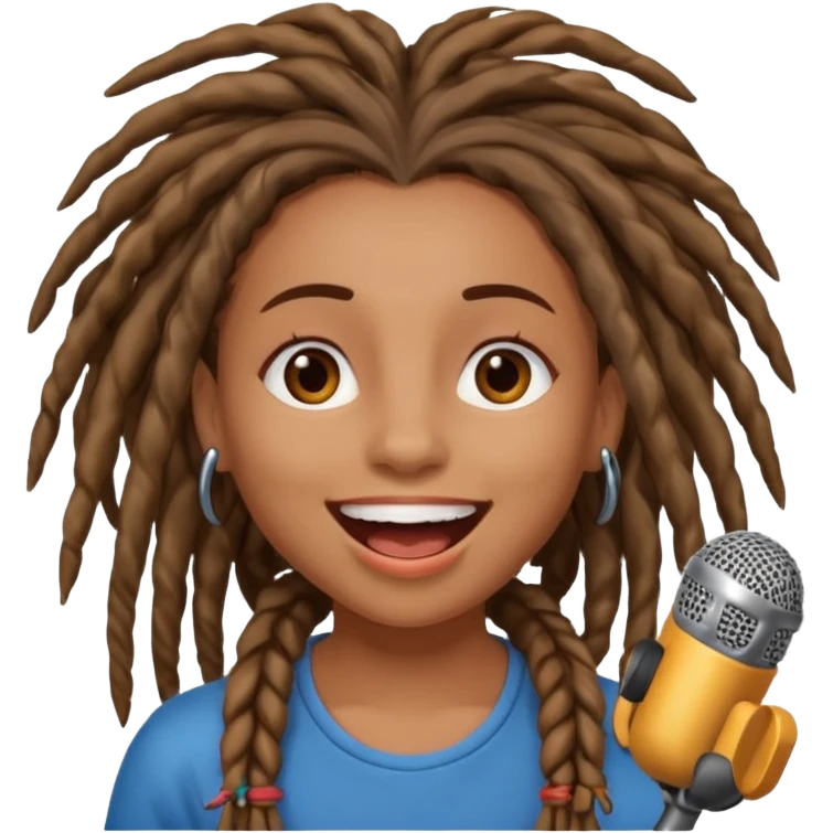 emoji de chica con rastas cantando emoji