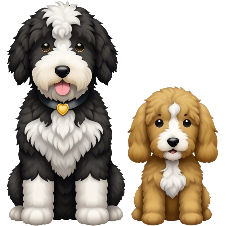 Sheepadoodle gray and black and goldendoodle emoji