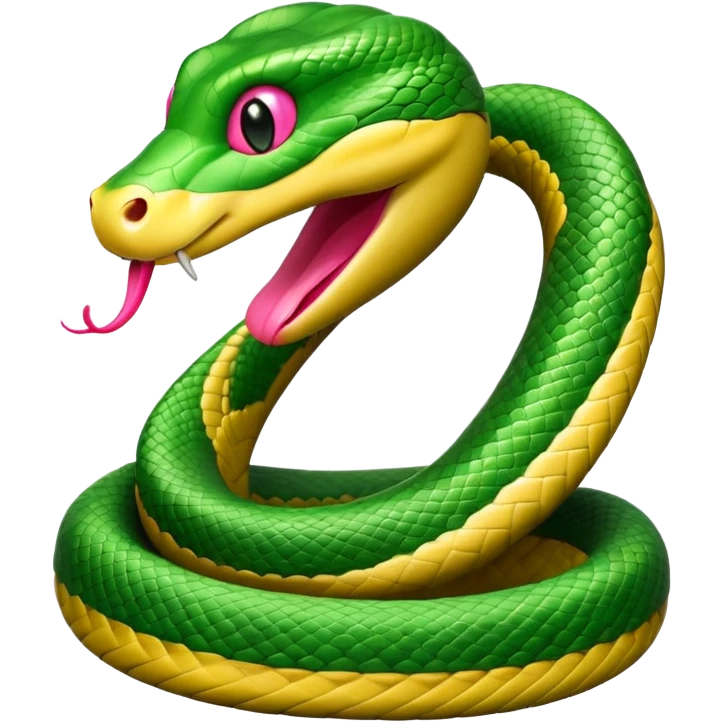 Snake with a happy pink nos emoji