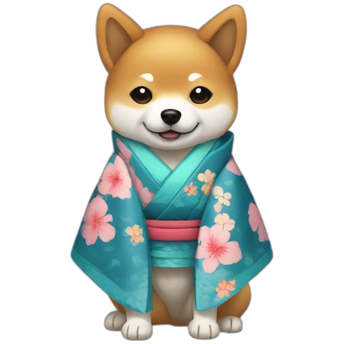 shiba dog with kimono emoji