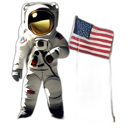 Man on the moon with a flag emoji