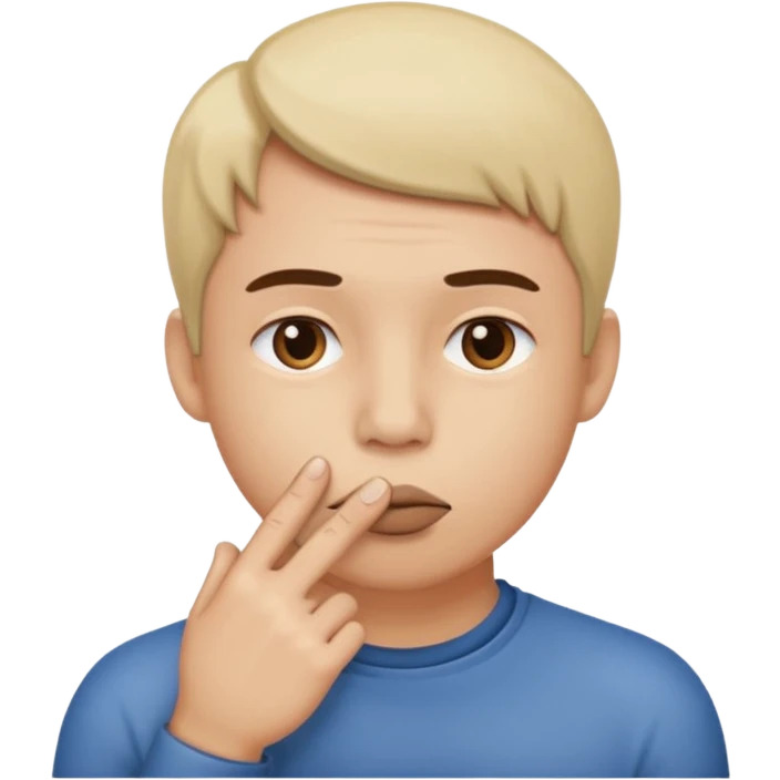 Cara con dedo en la boca  emoji