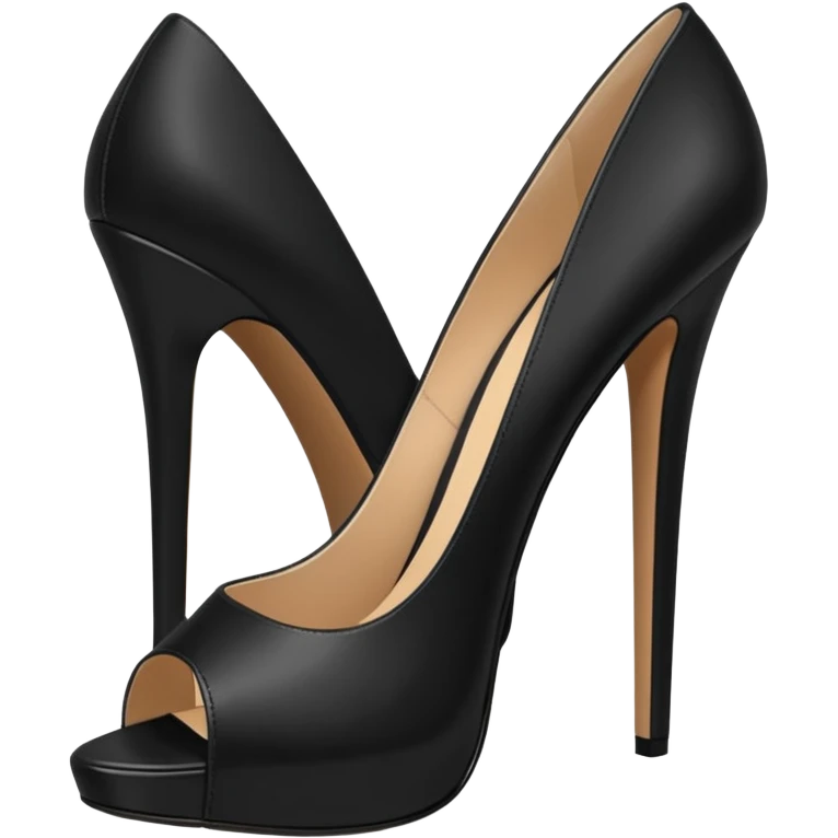 open toe black high heels emoji
