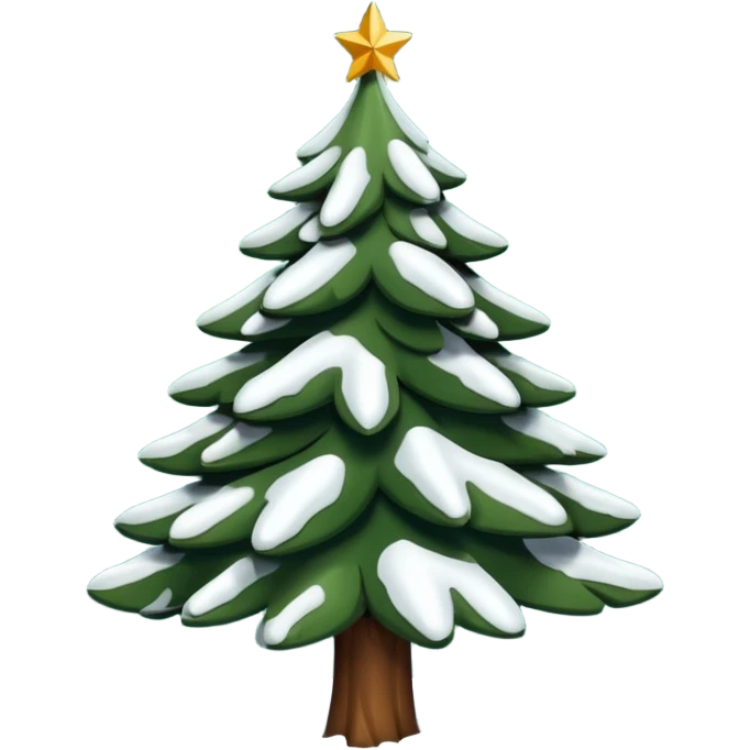Sapin de Noël avec de la neige  sur les branches  emoji