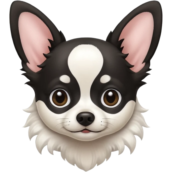 White and black chihuahua with floppy ears emoji