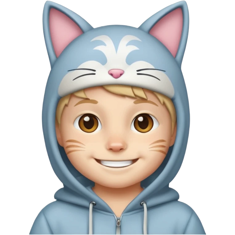 white kid in cat costume emoji