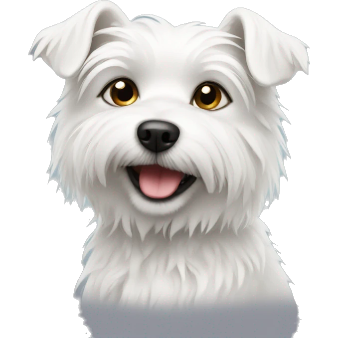Scruffy small white dog  emoji