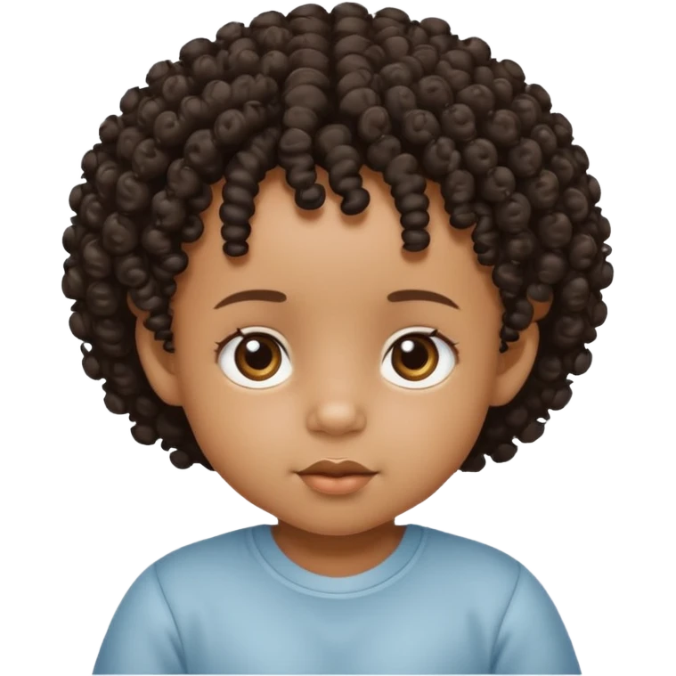 black baby with curly hair emoji