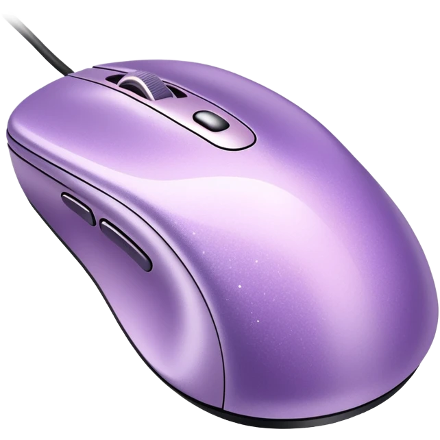 Realistic glitter pastel purple computer mouse emoji