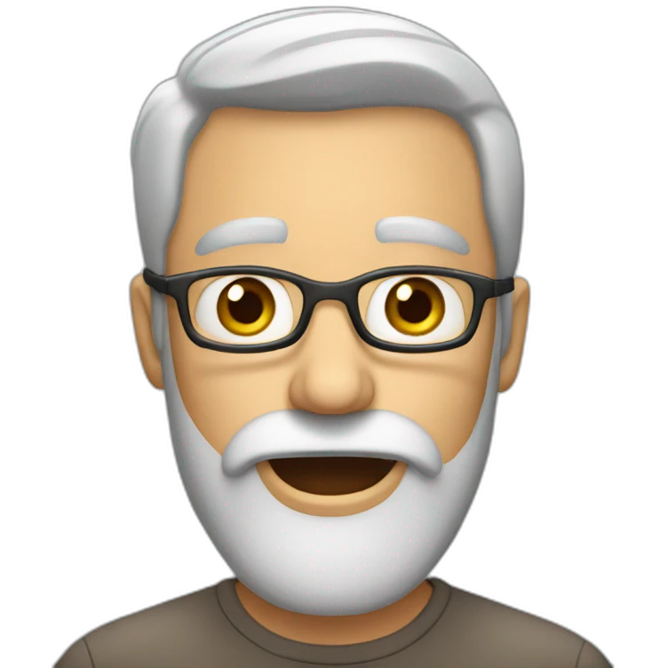 man grey beard surprised emoji