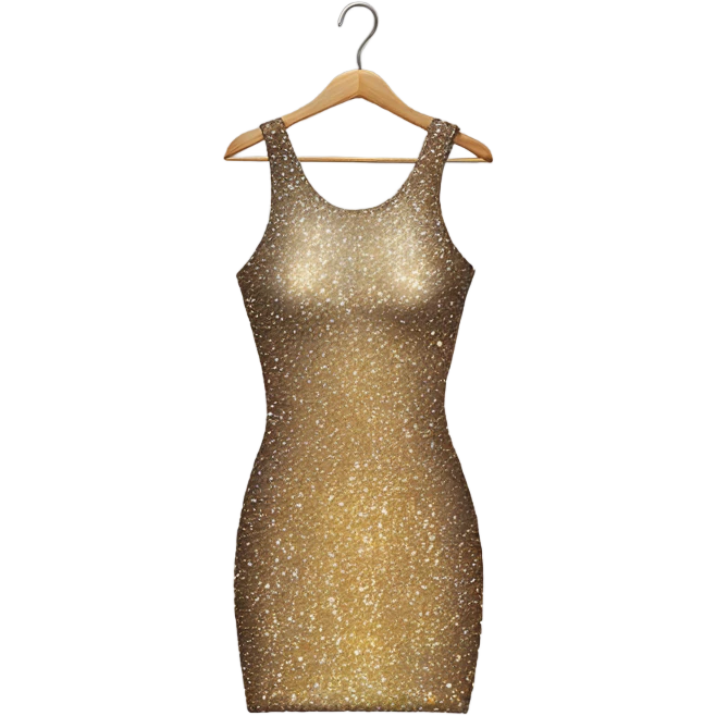 sparkly short bodycon dress on hanger emoji