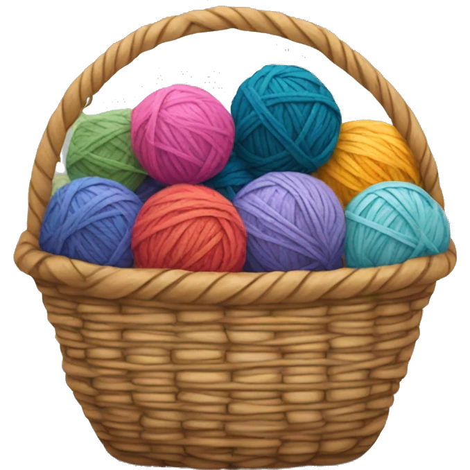 Basket full of yarn balls emoji
