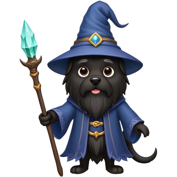 black dog Wizard emoji