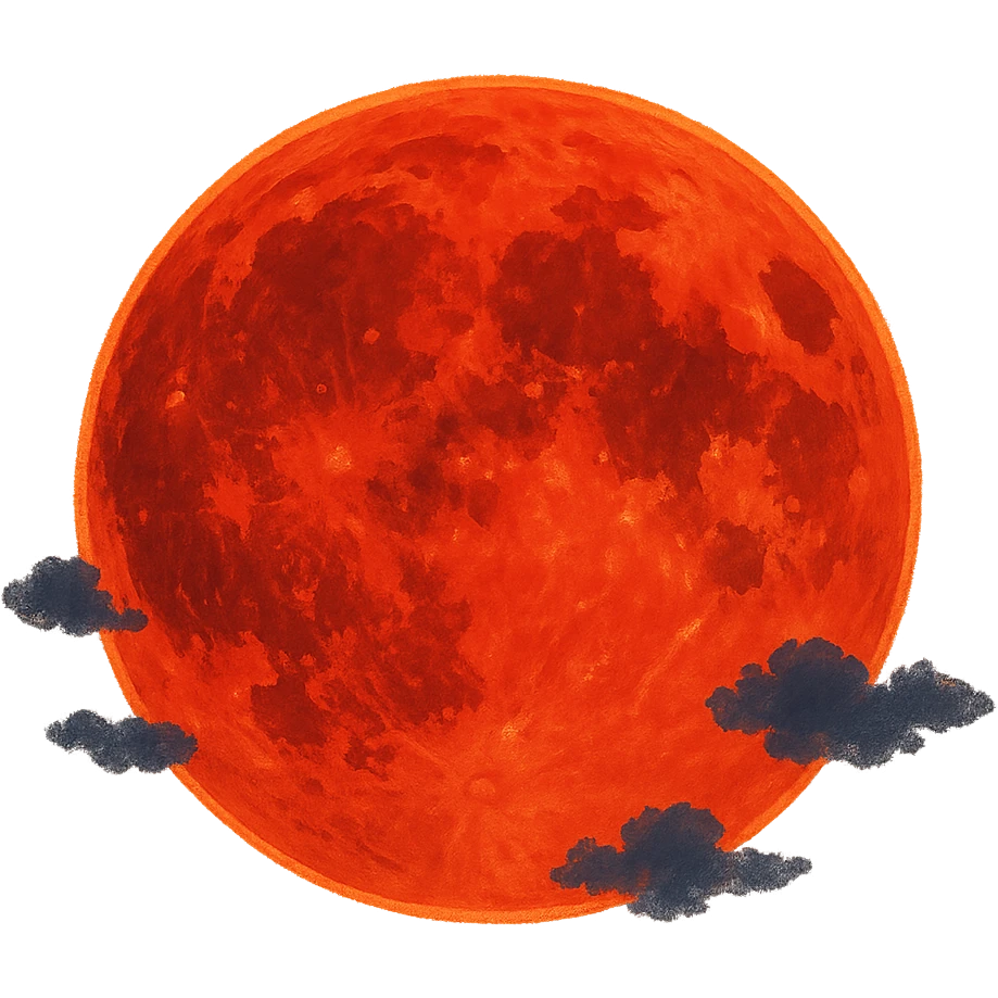 blood moon in ghibli style emoji