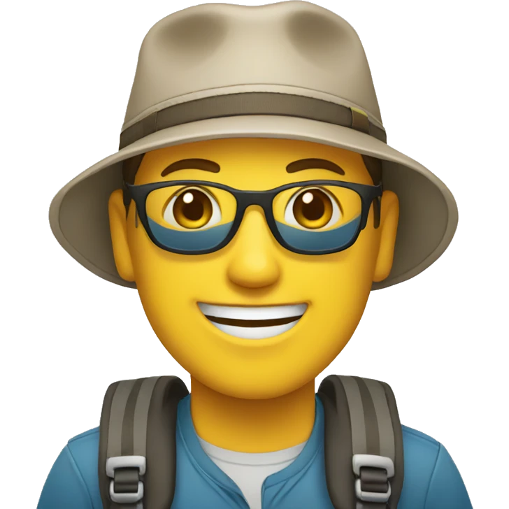 Tourist smiling emoji