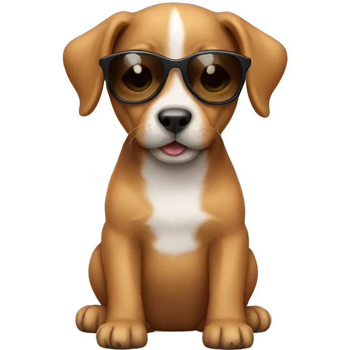 puppy wearing sunglasses emoji
