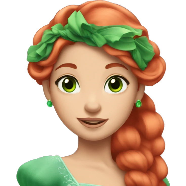 aurora disney princess with red hair green eyes emoji