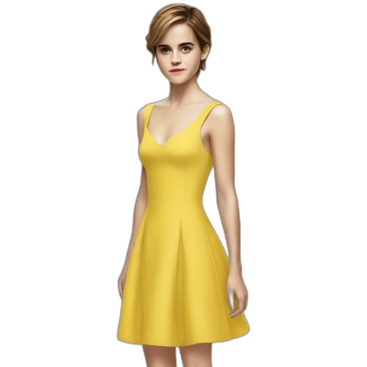 beauty Emma Watson yellow dress emoji