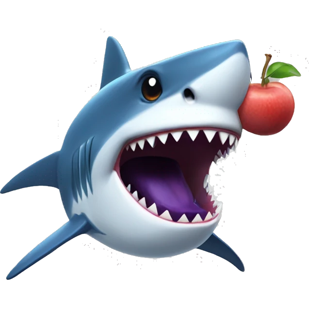 Shark eating a blueberry  emoji