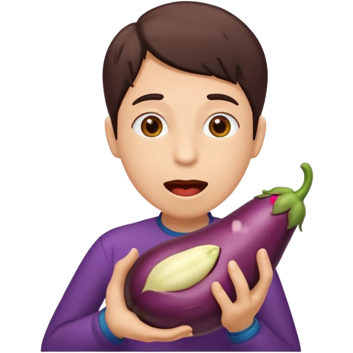 eggplant in mouth emoji