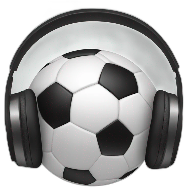 soccer ball with headphones emoji