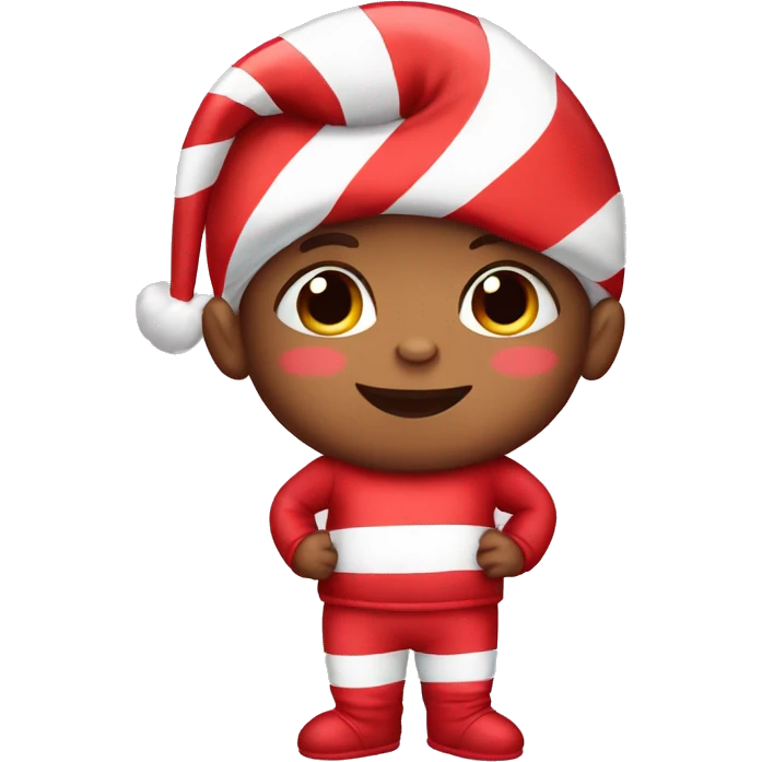baby boy in candy cane outfit  emoji